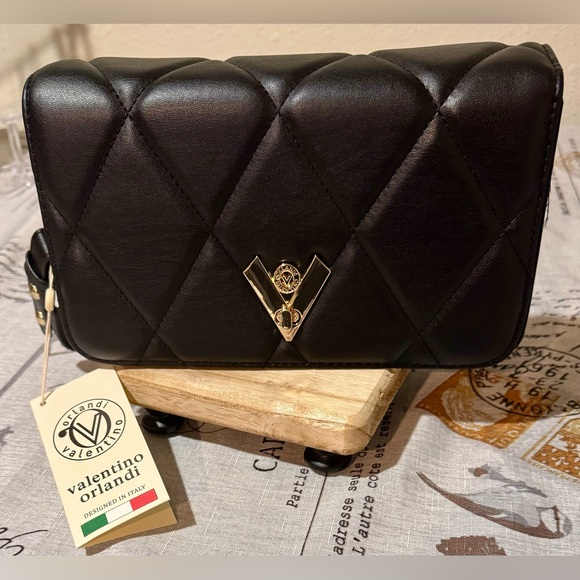 Valentino Orlandi Handbags - VALENTINO ORLANDI QUILTED LEATHER CROSSBODY PURSE